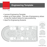 Isomars Technical Drawing and Drafting Kit - Includes Drawing Board Drafting Board - A2 - Size 18.5"x25" Engg. Template, Pencil, Compass Set, Mini Drafter, Set Square Pro-Circle and Rolling Ruler