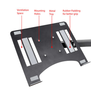 Isomars Laptop Tray for Monitor Arms and Stands (Tray Only) Adjustable Laptop Arm Mount Tray, Size : 12"- 17" (Black)