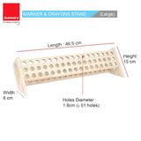 Isomars Wooden Marker, Crayon & Pen Stand – 51-Hole Organizer Rack (46 x 8 cm) – Ideal for Artists, Students & Hobbyists