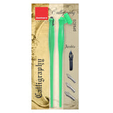 Isomars Calligraphy Pen Set with 2 Holders, 4 Nibs & Plastic Flange for Copperplate, Arabic and Gothic calligraphy