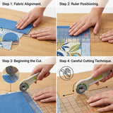 Isomars A3 Self-Healing Cutting Mat with 24 Inch Quilting Ruler & Rotary Cutter Set | Fabric Cutting Kit for Sewing, Tailoring, Quilting, Patchwork, Fashion Designing & Crafts