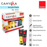 Isomars CANVAA Acrylic Paints - (40ml) - Set of 12 Vibrant Pigminted & Fadeproof Colours 4 - ARTIST SERIES - For Canvas Painting, Scrap Book, Paper Board, Wood & Terracotta