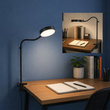 Isomars LED Study, Reading, Laptop, Computer,etc Desk Lamp with Clamp, Flexible Gooseneck, 3 Color Modes (Warm/Natural/Cool), Eye-Care Lighting (Black)