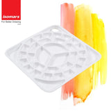 33 Well Plastic Paint Mixing Tray with Round Synthetic Brushes for Artists