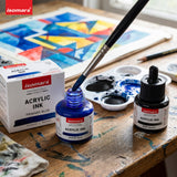 Isomars Acrylic Ink Black & Blue Combo, 35ml Each with Dropper