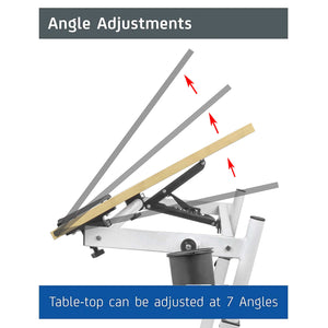 Isomars Multipurpose Laptop Table Study Desk Drawing Table, Caster Lockable Wheels, Adjustable Height and Angle for Work from Home, Office, Bedroom