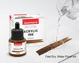 Isomars Professional Acrylic Ink Brown 35 ml Waterproof Dropper Bottle