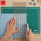 Isomars A3 Self-Healing Cutting Mat with 18 Inch Quilting Ruler & Rotary Cutter Set | Fabric Cutting Kit for Sewing, Tailoring, Quilting, Patchwork, Fashion Designing & Crafts