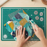 Isomars A3 Self-Healing Cutting Mat with 12 Inch Quilting Ruler and Rotary Cutter | Sewing Tools, Fabric Cutter, Patchwork Ruler, Tailoring & Fashion Designing Kit