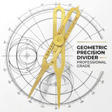Isomars 6" Brass Proportional Divider with Storage Pouch for scaling, measuring, drawing, painting