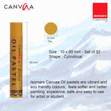 Isomars Oil Pastels, 52 Vibrant Shades, Professional Artist Drawing Set