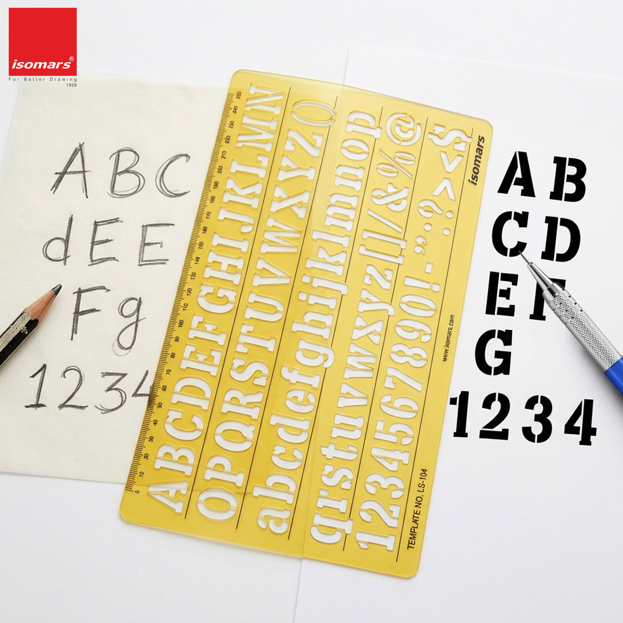 Isomars Letter Stencil Combo Set – Italic & Standard Alphabet Templates with Uppercase, Lowercase, Numbers & Symbols, Reusable Drawing, Craft, Sign Making & DIY Lettering Stencils