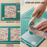 Isomars A3 Self-Healing Cutting Mat with 12 Inch Quilting Ruler and Rotary Cutter | Sewing Tools, Fabric Cutter, Patchwork Ruler, Tailoring & Fashion Designing Kit