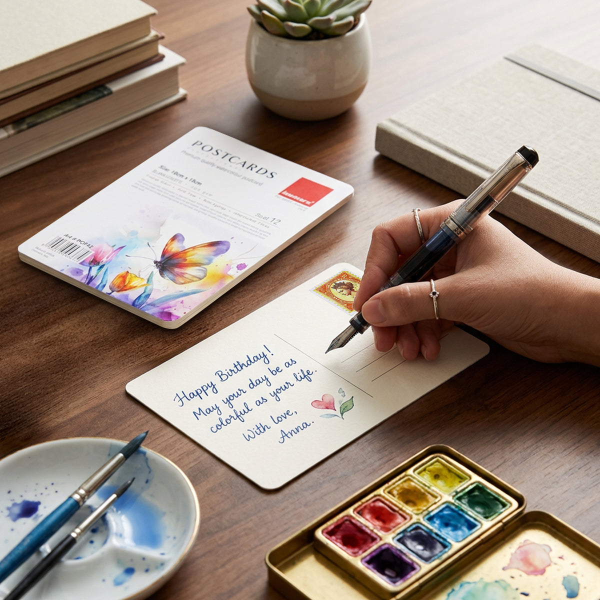 Isomars Watercolour Postcards 10x15cm, 300 GSM, Pack of 12