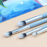 Isomars Professional Blending Brush Set of 4, Soft Bristles, Silver Metal Ferrule, Smooth Grey Handle | Suitable for Watercolor, Gouache, Acrylic, Ink & Oil Painting (Sizes: 2, 4, 6, and 8)