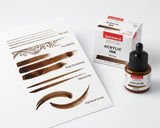 Isomars Professional Acrylic Ink Brown 35 ml Waterproof Dropper Bottle