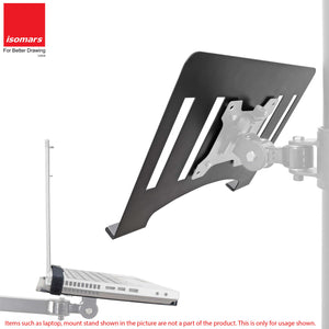 Isomars Laptop Tray for Monitor Arms and Stands (Tray Only) Adjustable Laptop Arm Mount Tray, Size : 12"- 17" (Black)