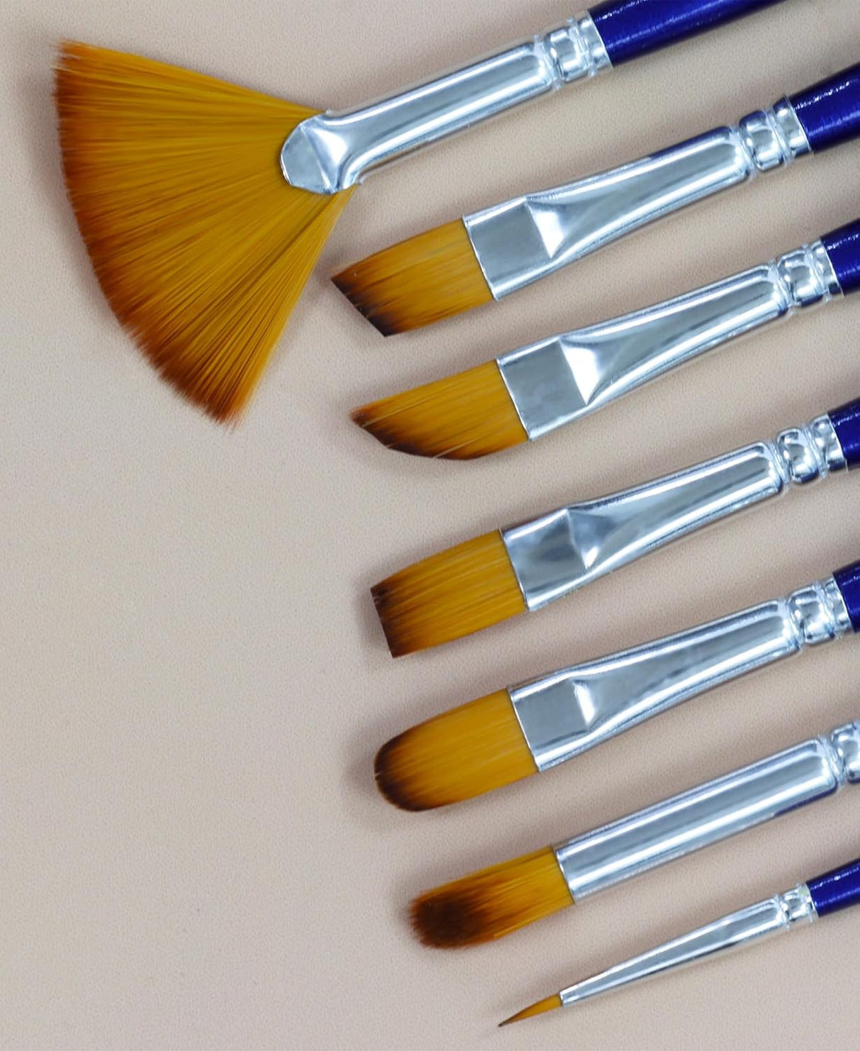 Isomars Estudio Painter’s Art Brush Set of 7 – Professional Synthetic Paint Brushes for Acrylic, Watercolor & Oil Painting | Long Handle Artist Brushes