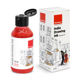 Isomars India Waterproof Drawing Ink - RED - 100ML Bottled Ink, for Paper Board, Canvas,Fabric and Wood Ideal for Designers, Airbrush Artists, Illustrators, Fine Artists and Craft and Hobbyists.
