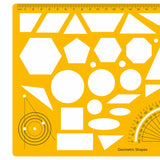 Isomars Geometric Shapes Drawing Template, Professional Drafting Tool with Protractor