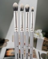 Isomars Professional Blending Brush Set of 4, Soft Bristles, Silver Metal Ferrule, Smooth Grey Handle | Suitable for Watercolor, Gouache, Acrylic, Ink & Oil Painting (Sizes: 2, 4, 6, and 8)