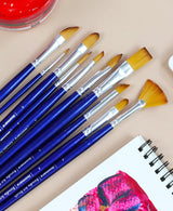Isomars Estudio Painter’s Art Brush Set of 7 – Professional Synthetic Paint Brushes for Acrylic, Watercolor & Oil Painting | Long Handle Artist Brushes