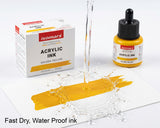 Isomars Professional Acrylic Ink Golden Yellow 35 ml, Waterproof Dropper