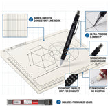 Isomars 0.9mm Mechanical Pencil with 10 Extra 2B Leads & Eraser | Rapid Drafting Pencil for Drawing, Sketching, Writing & Technical Drafting | For Students, Artists & Professionals