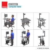 Isomars Desktop & Laptop Multipurpose Table and Adjustable Height & angles, Computer Workstation, Monitor Arm Pipe - Useful for Using Gadgets Like Desktop, Laptop Made In India (Black)
