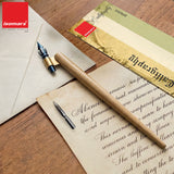 Isomars Oblique Wooden Calligraphy Holder with brass flange, English flex nib & mapping nib for elegant calligraphy and fine lettering
