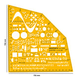 Isomars Electrical Drawing Template, Electro Stencil, Orange Plastic, 154x154mm
