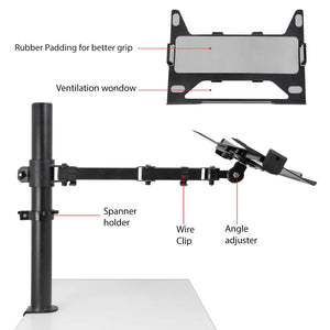 Isomars Laptop Mount Stand - Adjustable Height & Angles. Suitable for Laptop Size from 12 inches to 17 inches (30cm to 43cm).