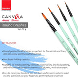 Isomars Canvaa Acrylic Paint 12ml And Set of 4 Round Brush Free - Vibrant Pigmented & Fadeproof Colours 4 - ARTIST SERIES - For Canvas Painting, (12ML - Set of 24)