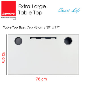 Isomars Airlift Made in India Multipurpose Height Adjustable 'SIT & Stand Laptop Table' with Foot Lever for Breakfast, Online Classes, Other Activities with Large Table Top (White)