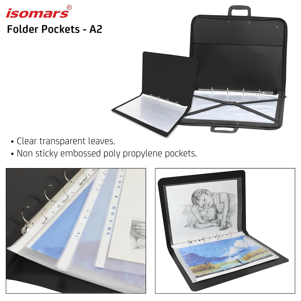 Isomars Transparent Document Sleeves Set of 12 - A2 Size