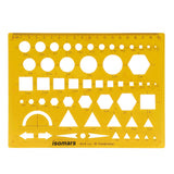 Isomars Geometric Combination Template Ruler | Multi-Shape Drawing & Drafting Stencil with Circles, Squares, Triangles, Hexagons, Arrows & Metric Scale for Architects, Engineers, Designers & Students
