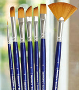 Isomars Estudio Painter’s Art Brush Set of 7 – Professional Synthetic Paint Brushes for Acrylic, Watercolor & Oil Painting | Long Handle Artist Brushes