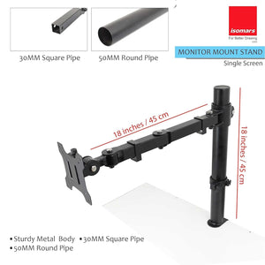 Isomars Monitor Mount Stand Single Screen - Adjustable Height & Angles