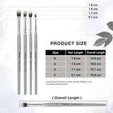 Isomars Professional Blending Brush Set of 4, Soft Bristles, Silver Metal Ferrule, Smooth Grey Handle | Suitable for Watercolor, Gouache, Acrylic, Ink & Oil Painting (Sizes: 2, 4, 6, and 8)