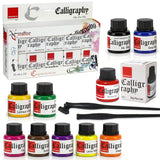 Calligraphy Ink (Set of 10) with FREE Straight and Oblique Holders