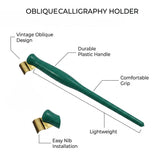 Isomars Calligraphy Dip Pen Set with 4 Nibs & Brass Flange Holder for Copperplate, Spencerian, Arabic & Gothic calligraphy