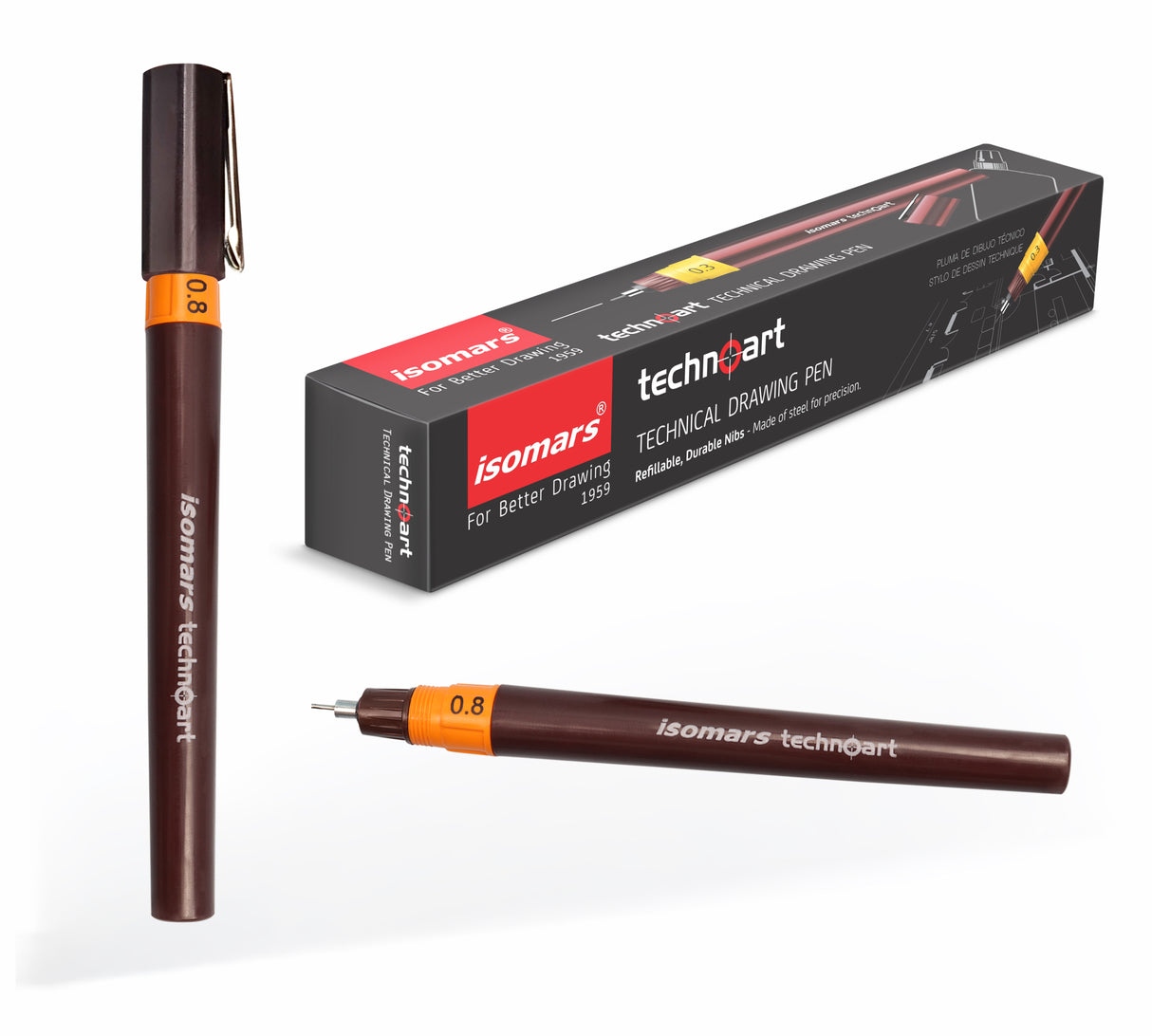 Isomars Technoart Technical Drawing Pens – Precision Fineliners for Drafting, Illustration & Line Art