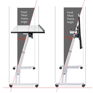Isomars Multipurpose Laptop Table Study Desk, Caster Lockable Wheels, & Height Adjustable for Breakfast Table, Work from Home & Online Classes (White)