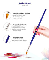Isomars Estudio Professional Paint Brush Set of 10 – Premium Synthetic Artist Brushes for Acrylic, Watercolor & Oil Painting | Long Handle Art Brushes Kit