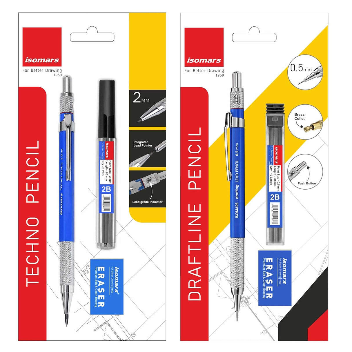 Isomars A2 Drawing Board Table Model Kit (Set of 10) - Comes with 18.5" x 25" Drawing & Drafting Board Ideal for Architects, Engineers, Designers & Artists Students and Professionals