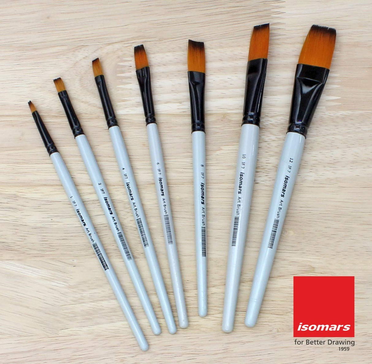 Artist Brush Kit with 7 Flat Brushes and Reusable Paint Palette