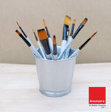 Golden Taklon Detail Brush Set with Artist Mixing Palette for Beginners
