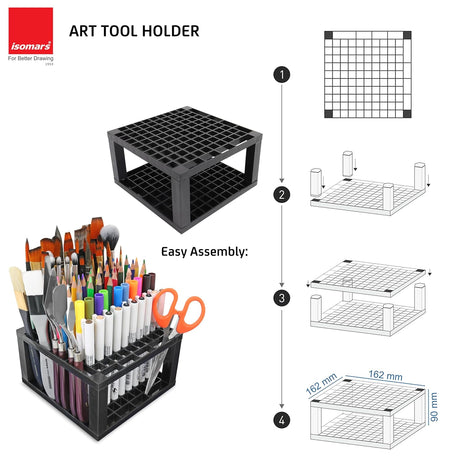 Durable Plastic Desktop Organiser with Angled Compartments for Creative Tools Storage
