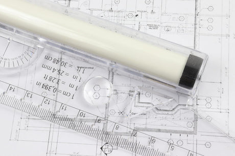 Architecture Engineering Drafting Tool Set with Rolling Scale and Transparent Templates