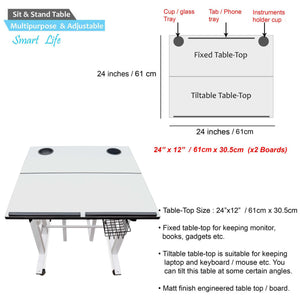 Isomars 24"/61cm Wide Made In India Desktop & Laptop Multipurpose Adjustable Table & Computer Workstation - Useful for Using Gadgets Like Desktop, Laptop, Tab/iPad, Mobile Phone etc (White)